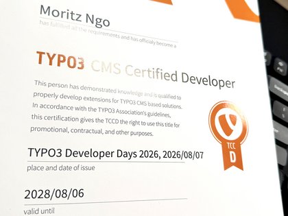 Moritz Ngo – TYPO3 CMS Certified Developer (TCCD)